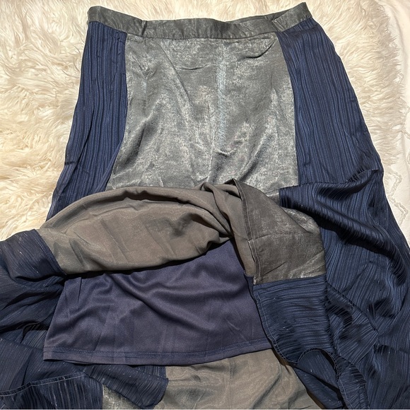 Mystree | NWT Color Block Bohemian Renaissance Maxi Quarter Half Circle Skirt - Picture 7 of 14